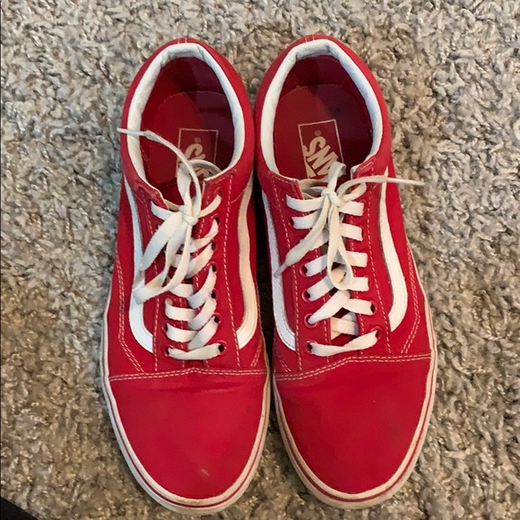Red vans Size 9.5 Women’s and Size 8 Men’s - Picture 2 of 4